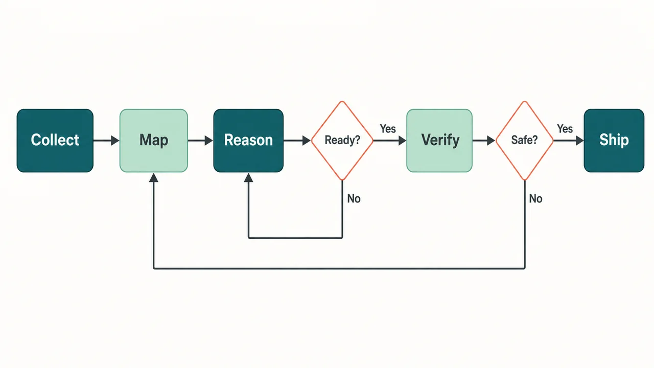 A technical diagram of the kind this recovers as nodes, labels, and connectors shown with editable regions